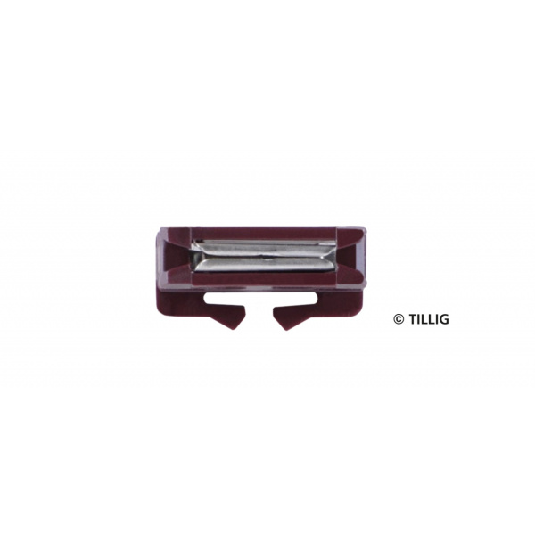 TilligBahn H0m DC halber Schienenverbinder, braun