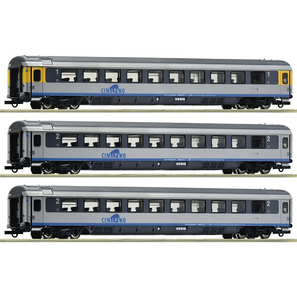 Roco H0 DC Personenwagen Set 1, Cisalpino, CIS, 3-teilig