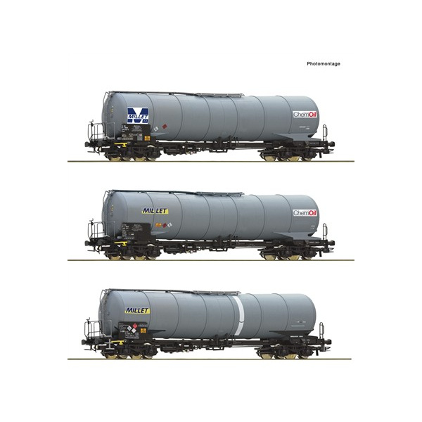 Roco H0 DC 3-tlg. Set: Kesselwagen, MILLET