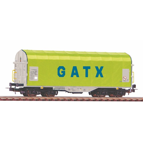 PIKO H0 DC Schiebeplanenwagen Shimmns, GATX, lemon