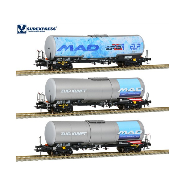 Sudexpress H0 DC Kesselwagen-Set Zacns, BSAS, Set 5