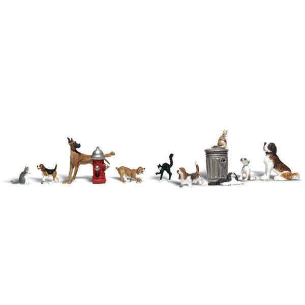 Woodland Scenics H0 Hunde und Katzen