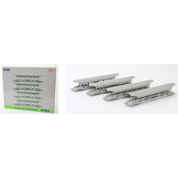 Exact Train H0 AC Autozug BLS, Autotransportwagen Sdt, 4er Set