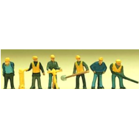 Preiser N Gleisbautrupp mit Werkzeugen, Schaufel, Bohrhammer