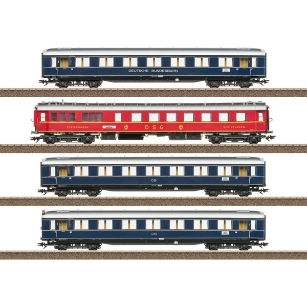 Trix H0 DC Schnellzugwagen-Set "F 41 Senator", Innenbeleuchtung, Trix Insider Club