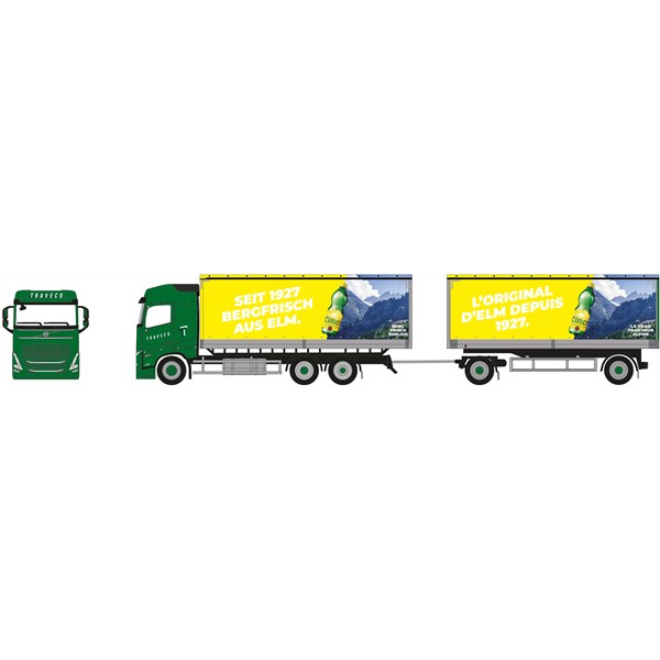 Herpa H0 Volvo FH GL Planen-H&auml;ngerzug "Traveco/Elmer Citro"