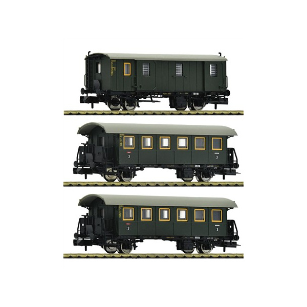 Fleischmann N Personenwagen Regionalzug DB, Ep. III, gr&uuml;n
