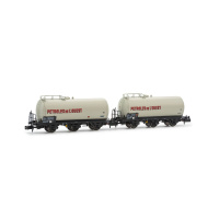 Arnold N DC Kesselwagen SNCF, P&eacute;troles de lOuest, 3-achsig, 2 Wagen, grau
