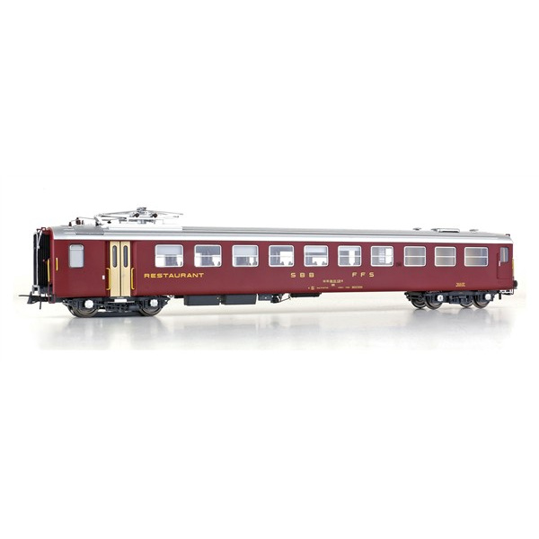 L.S. Models H0 AC Speisewagen, SBB, WR, EW I, rot, Ep. IV