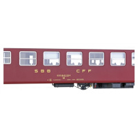 L.S. Models H0 AC Speisewagen, SBB, WR, EW I, rot, Ep. IV