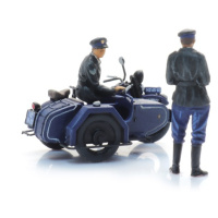 Artitec H0 Reichspolizeimotorrad mit Beiwagen + 2 Figuren