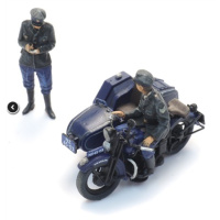 Artitec H0 Reichspolizeimotorrad mit Beiwagen + 2 Figuren