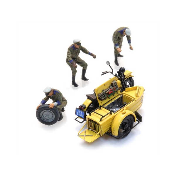 Artitec H0 ANWB Pannenhilfe Motorrad Beiwagen mit Figuren