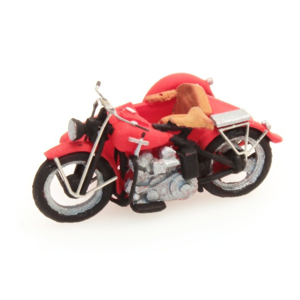 Artitec H0 US Liberator motor red with sidecar