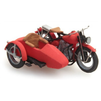 Artitec H0 US Liberator motor red with sidecar