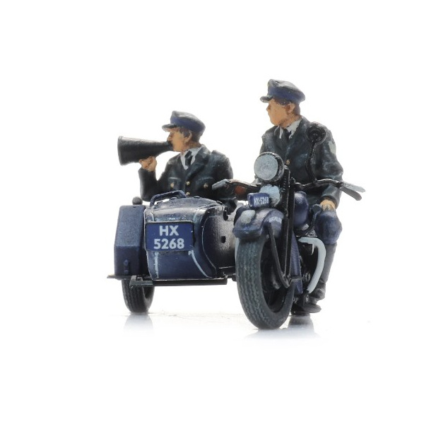 Artitec H0 Reichspolizeimotorrad mit Beiwagen + 2 Figuren