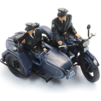 Artitec H0 Reichspolizeimotorrad mit Beiwagen + 2 Figuren