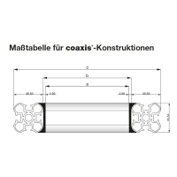Alfer Coaxis Profil 1000 mm 35.5 mm Aluminium eloxiert Silber