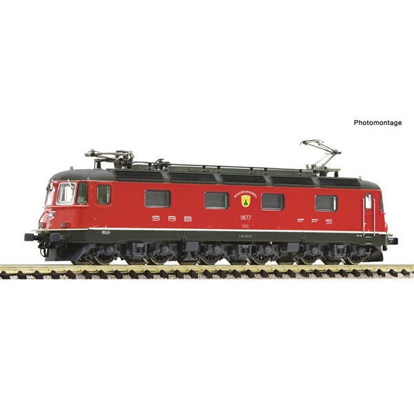 Fleischmann N Elektrolokomotive Re 6/6 11677 "Neuhausen am Rheinfall", SBB, rot, analog, Glockenankermotor