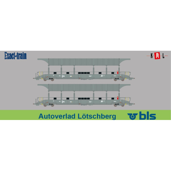 Exact Train H0 AC Autozug BLS, Autotransportwagen Sdt, 2er Set