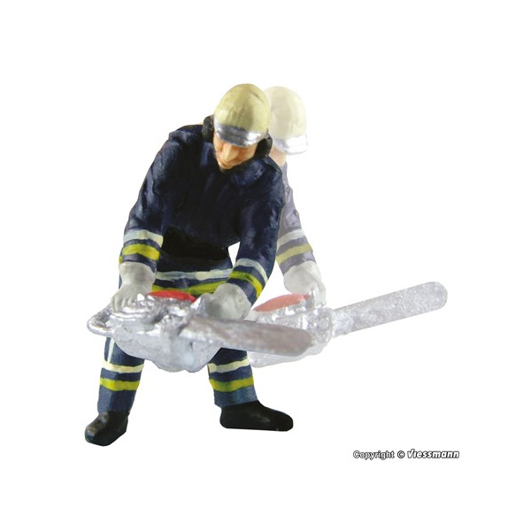 Viessmann H0 Feuerwehrmann mit Kettens&auml;ge, bewegt