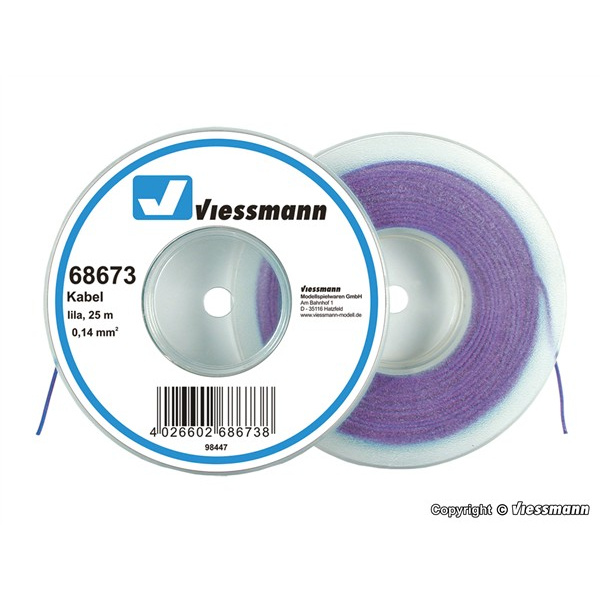 Viessmann Litze lila, 25m auf Abrollspule 0,14 mm&sup2;