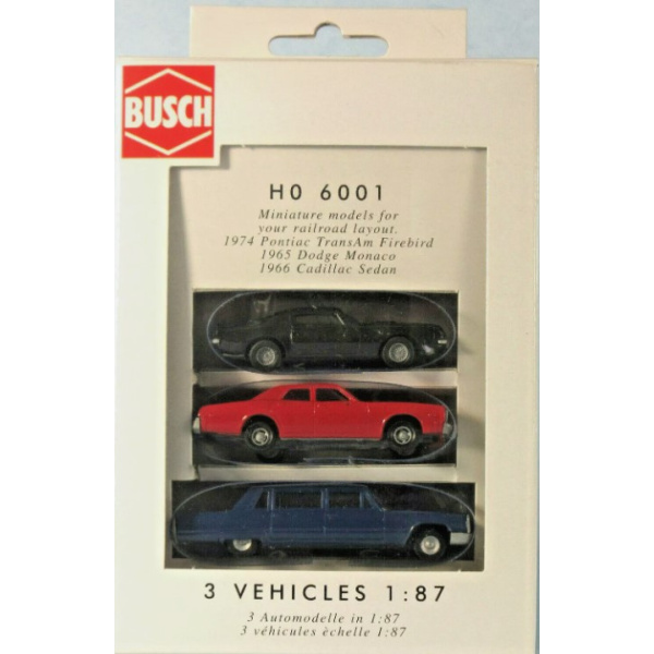 BUSCH H0 3 US-Fahrzeuge