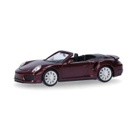 Herpa H0 Porsche 911 Turbo Cabrio, rubinrot metallic