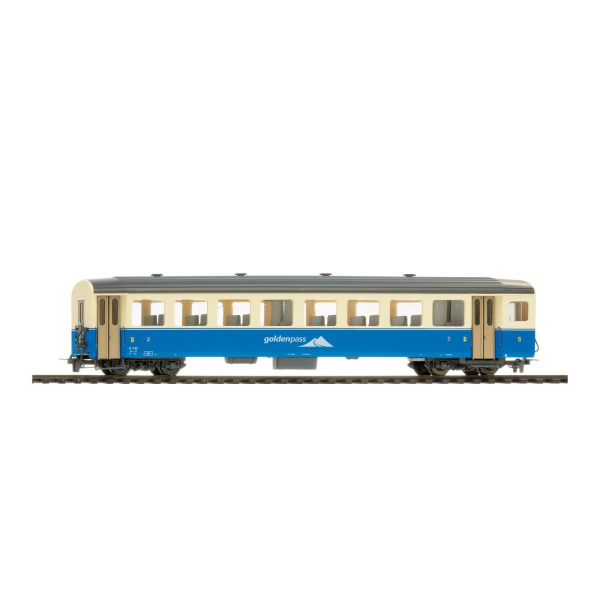 BEMO H0m Personenwagen B 210 MOB, Leichtmetallwagen "Goldenpass" 2. Klasse