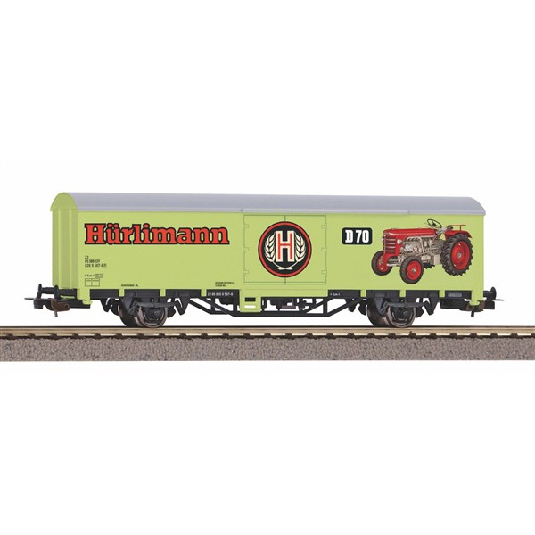 PIKO H0 DC Gedeckter G&uuml;terwagen "H&Uuml;RLIMANN", hellgr&uuml;n