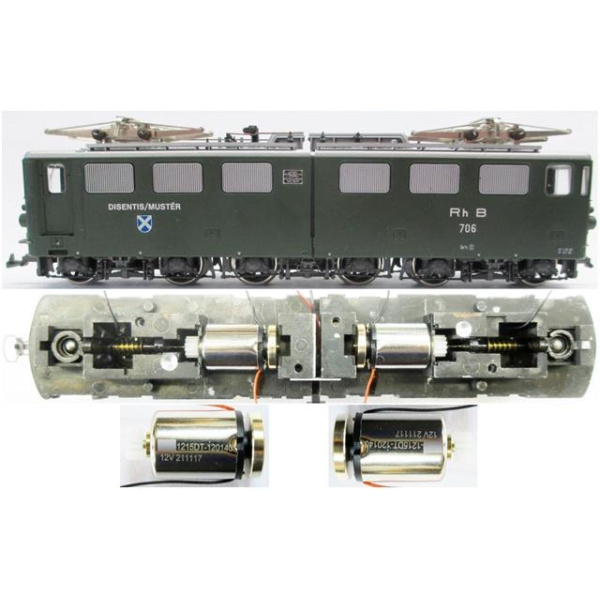 sb modellbau H0m Motorisierungssatz Bemo Ge 6/6 II RhB, 2-motorig