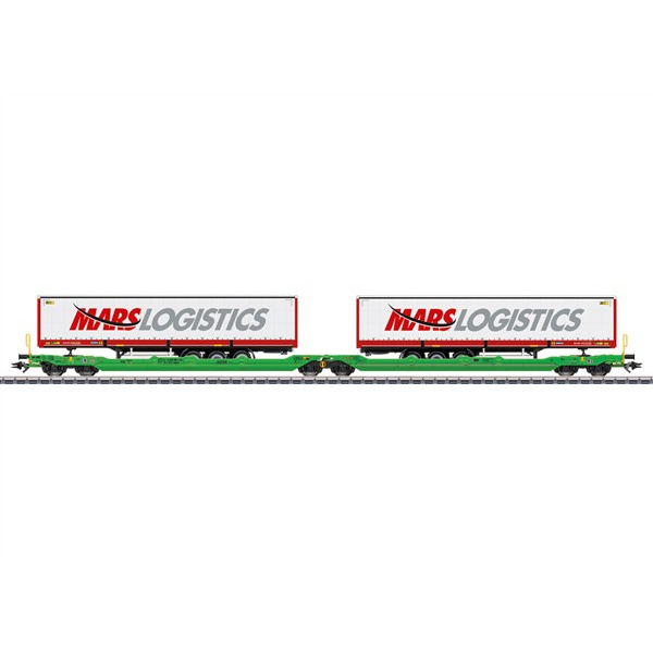 M&auml;rklin H0 AC Doppel-Taschenwagen Sdggmrss, CFL, Spedition Mars