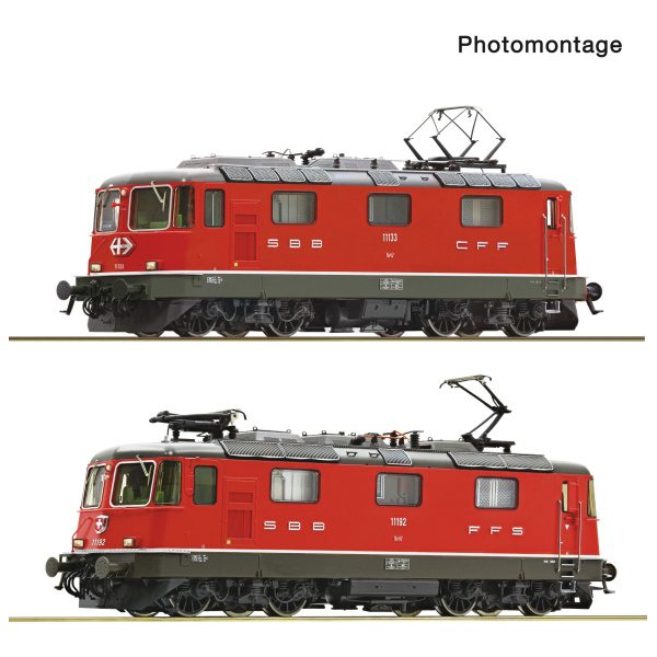 Roco H0 AC Elektrolokomotive Re 4/4 II 11133, Re 4/4 II11192, SBB, rot, digital Sound