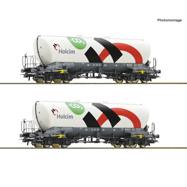 Roco H0 DC Silowagen Uacns, Holcim, 2 Wagen