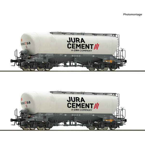 Roco H0 DC Silowagen Uacns, "JURA CEMENT", 2 Wagen