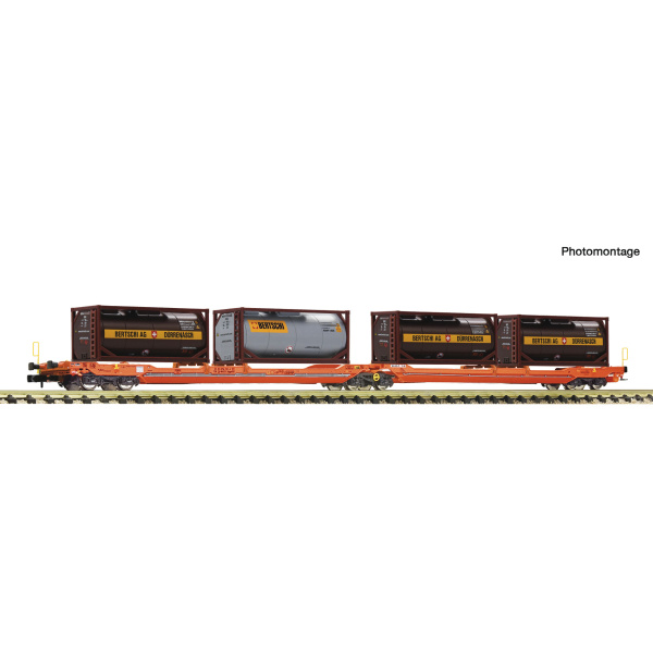 Fleischmann N DC Doppeltaschen-Gelenkwagen T3000e, Wascosa, "Bertschi"
