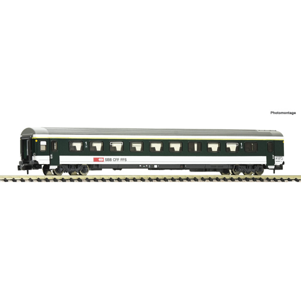 Fleischmann N Personenwagen 1.Kl., A EW IV, SBB, gr&uuml;n/lichtgrau