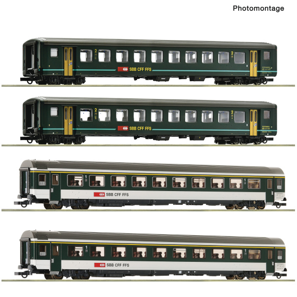Roco H0 DC Personenwagen SBB EW II B, 2. Kl., EW IV A, 1.Kl., 4 Wagen