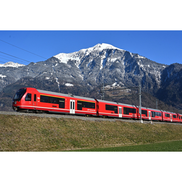 BEMO H0 DC Triebzug ABe 4/16 3113 "Calanda" RhB, rot, digital Sound