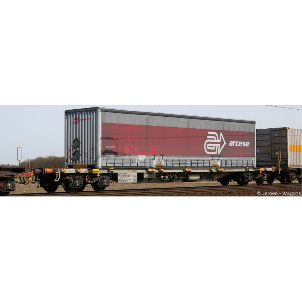 Sudexpress H0 DC Containertragwagen Sgnns 60 WASCOSA, "Arcese"