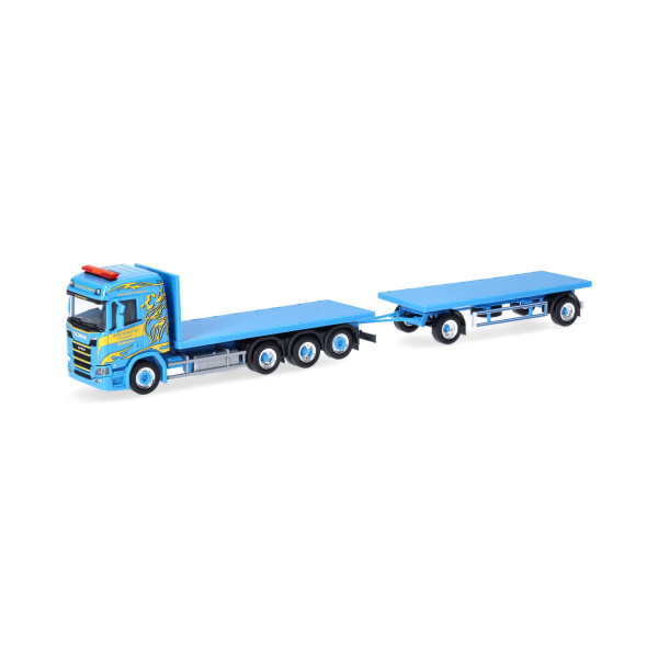 Herpa H0 Scania CR 20 ND Rungen-H&auml;ngerzug "Martin Wittwer" (Schweiz/Wattenwil)