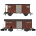 Hobbytrain N DC 2er Set gedeckte G&uuml;terwagen, K2 + K3, BLS, braun, Ep. IV