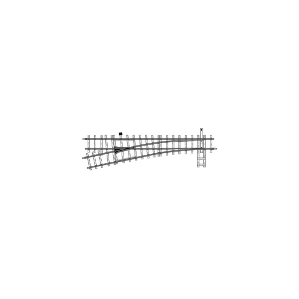 BEMO H0m Code 83, 12&deg; Weiche links gek&uuml;rzt 127mm