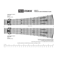 Peco H0 DC Weiche rechts, 12&deg;, 258mm, R: 1524mm, Code 75