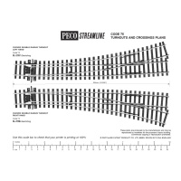 Peco H0 DC Bogenweiche rechts, 258mm, R: 1524/762mm, Code 75
