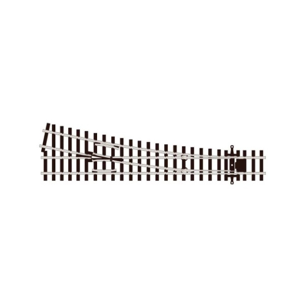 Peco H0n3 DC Weiche rechts 11,42&deg;, R: 762mm, 163mm lang, Code 70