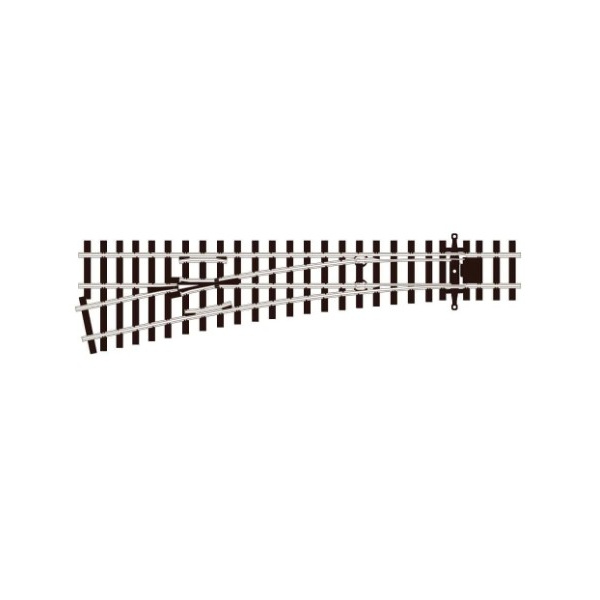 Peco H0n3 DC Weiche links 11,42&deg;, R: 762mm, 163mm lang, Code 70