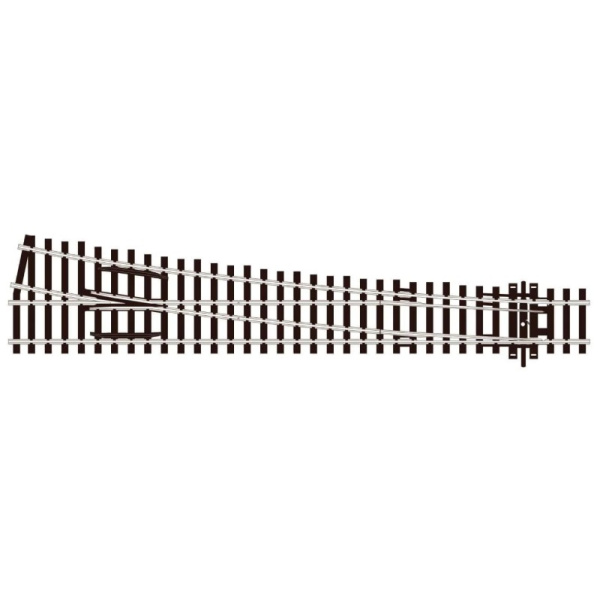 Peco H0 DC Weiche schlank 12&deg; rechts, 258mm, R: 1524mm, Code 100