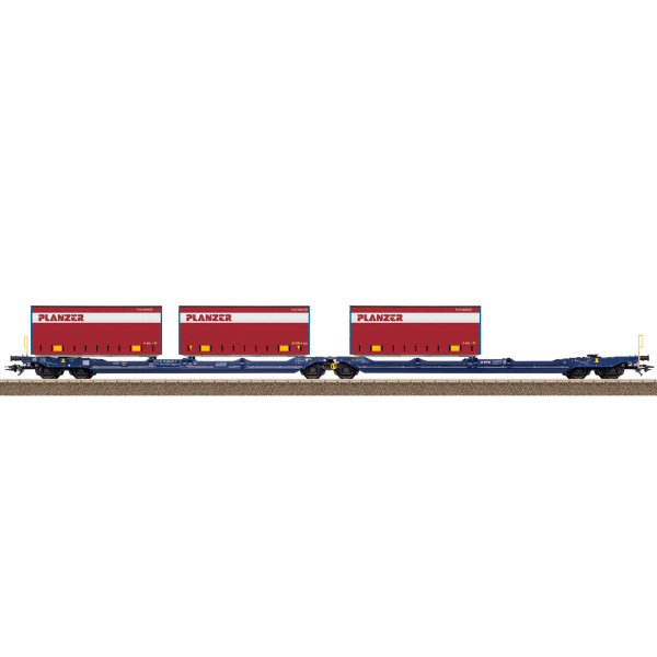 Trix H0 DC Doppel-Taschenwagen T3000e, "PLANZER"