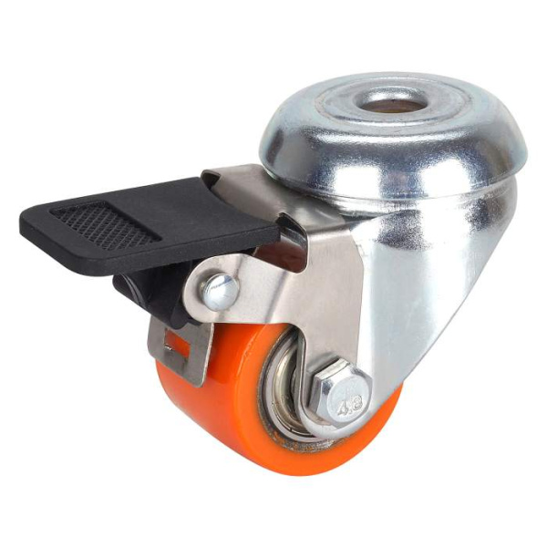 D&ouml;rner + Helmer Schwerlast-Lenkrolle Mini 25 &Oslash; 35 mm blank mit R&uuml;ckenloch, Feststeller